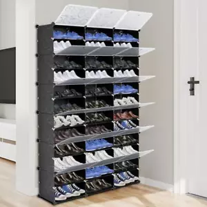 SUNROAD 12-Tier Portable 72 Pair Shoe Rack Organizer 36 Grids Tower Shelf - Picture 1 of 35
