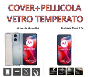 COVER CUSTODIA SILICONE per  Motorola Moto G24+ PELLICOLA VETRO - Foto 1 di 1