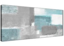 Teal Grey Painting Living Room Canvas Accessories - Abstract 1377 - 120cm