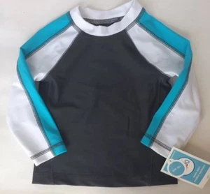 New Circo Rash Guard Kid Unisex Swim Shirt UPF 50+ Long Sleeve 4T White Blue - Picture 1 of 5