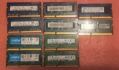 10 Mixed Brands 4GB DDR3L Laptop Memory SODIMM PC3L 12800 1600 MHZ RAM 1.35V - Image 1 of 4