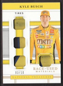 2020 National Treasures NASCAR QUAD TIRE Prime #QRU-KY Kyle Busch 03/10
