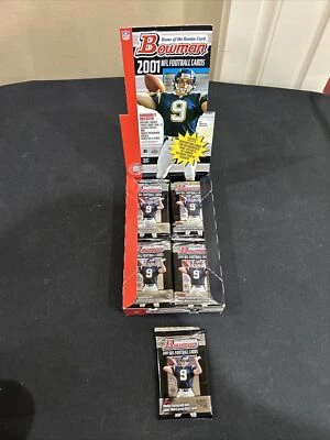 2001 Bowman Football Hobby Sealed (1) Pack From Box Drew Brees, Tomlinson RC - Image 1 of 4