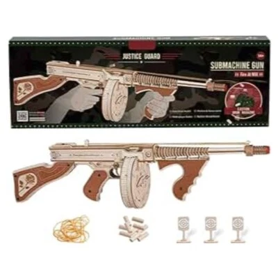 ROKR THOMPSON MITRAGLIATRICE GIOCATTOLO PUZZLE IN LEGNO 3D MOD LQB01 SPARANTE - Immagine 1 di 4