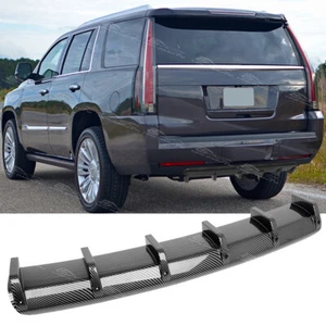 Difusor de parachoques trasero de fibra de carbono para Cadillac Escalade alerón divisor labio de aleta - Imagen 1 de 8