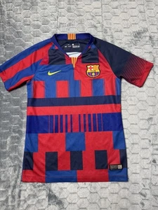FC Barcelona Shirt Kids Medium Nike Messi 10 Red Blue 2018 Soccer Jersey La Liga - Picture 1 of 14