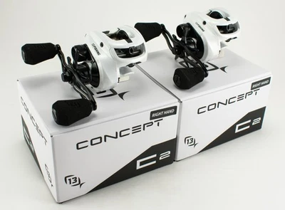 (LOT OF 2) 13 FISHING CONCEPT C GEN II C2-6.8RH 6.8:1 RIGHT HAND BAITCAST REEL - Image 1 of 4