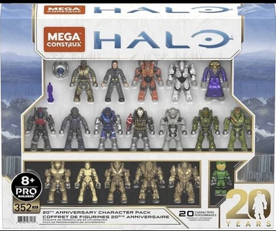NEW MEGA HALO Action Figures Toy Building Set, 20th Anniversary Pack with 352 - Image 1 of 3