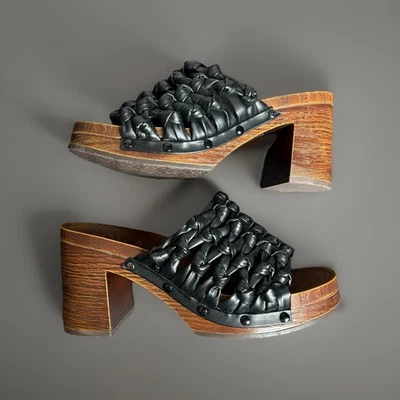 Sandalias de plataforma gruesas negras SAM & LIBBY para mujer talla 6 vintage estilo años 90 Y2K Foto 1 de 4