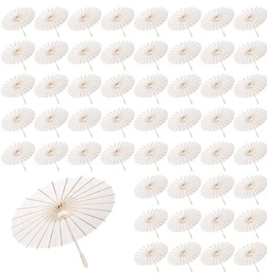 60 Pcs 23.6" Paper Umbrellas Chinese Umberlla Decorative DIY 3447VK1 - Image 1 of 4
