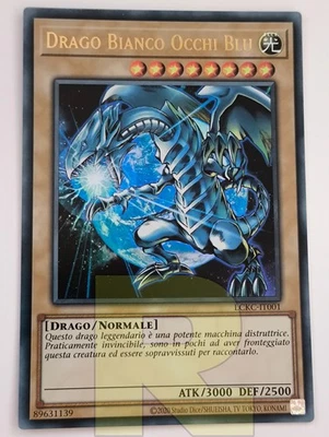 White Dragon Blue Eyes (Art 4) ® Ultra Rare ® LCKC-IT001 ® Unlimited ® Italian - Image 1 of 3