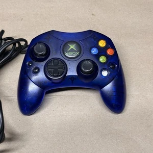 Original Microsoft XBOX Controller S Type OEM Blue Clear NO BREAKAWAY for Parts - Picture 1 of 6
