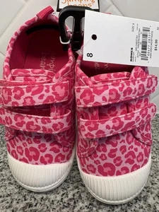 New Toddler Girls Pink Cheetah Print Shoes Size 8 Jumping Beans - Picture 1 of 7