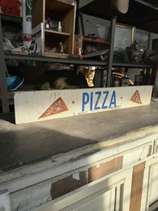 VTG 1960s PIZZA Carnival Amusement Sign Folk Art Country Farmhouse Decor Kitchen - Picture 1 of 7