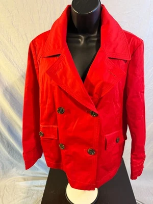 Abrigo Lands End Clásico Rojo Guisante Todo Clima Mujer Talla Mediana M 10/12 Chaqueta Foto 1 de 4