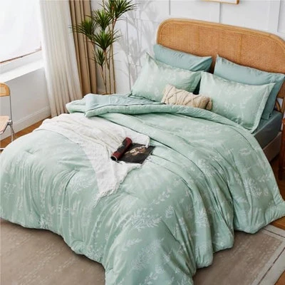 Juego de edredón Twin XL verde salvia - 5 piezas linda cama floral en una bolsa doble XL  Foto 1 de 4