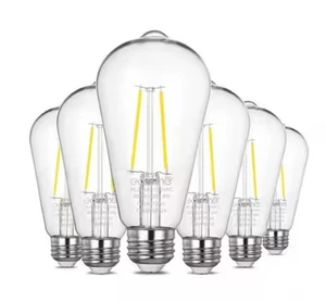 EDISHINE  Dusk to Dawn Sensor E26 Medium Edison LED Light Bulbs 5000k (6-Pack) - Picture 1 of 8