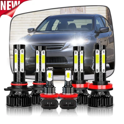 For 2013-2014 2015 Honda Accord Combo LED Headlight Fog Lights 6 Bulbs Kit 6000K - Image 1 of 4