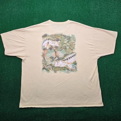 Guy Harvey Tshirt Men 3XL Yellow Graphic Print Fishing Outdoors Camo Nature - Image 1 of 4