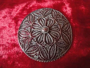 BEZALEL PALESTINE SILVER BROOCH FILIGREE JERUSALEM VTG - Picture 1 of 10