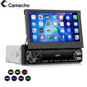 7'' Car Stereo Radio Retractable Touch Screen Bluetooth MP5 Player Bluetooth FM - Picture 1 of 19