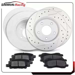 Rotores de freno delanteros y traseros discos pastillas de cerámica para Dodge Avenger 2008-2014 ranurados - Imagen 1 de 19