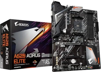 Gigabyte A520 AORUS ELITE AM4 Motherboard for AMD Ryzen 3000 4000 5000 CPUs - Image 1 of 4