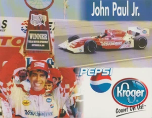1998 John Paul Jr. Pepsi Kroger Oldsmobile G-Force Indy Car B/B Hero Card - Picture 1 of 1