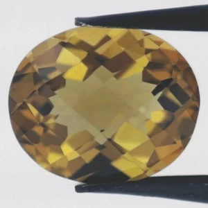 SUNSET QUARTZ 12 x 10 MM OVAL CUT CHECKERBOARD TOP SENSATIONAL COLOR F-930 - Picture 1 of 1