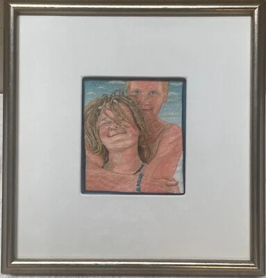 Raro MICAL ALONI 'Séptimo Cielo' Pareja en AMOR BORDADO Retrato - ISRAELI Foto 1 de 4