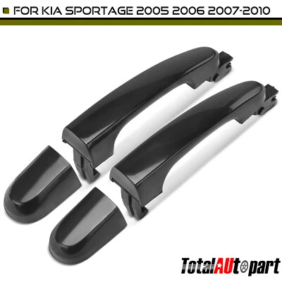 2x Manija de puerta exterior negra para conductor trasero y pasajero Kia Sportage 2005-2010 Foto 1 de 4