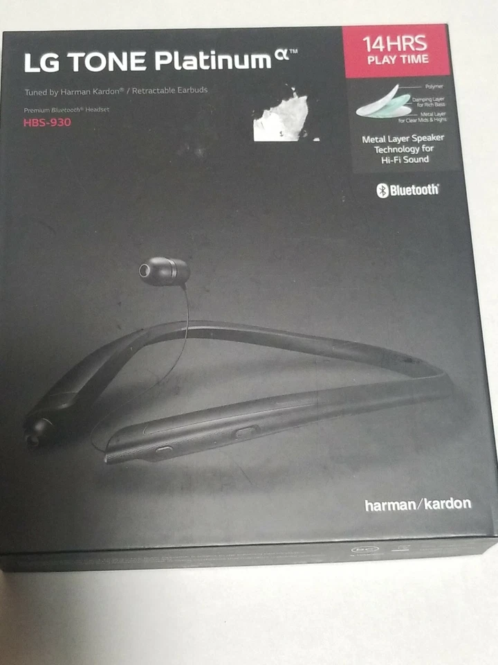 LG Tone Platinum HBS-930 Wireless Bluetooth In Ear Headsets Black Premium - Image 1 of 1