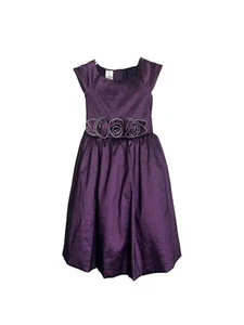 Vintage Julia Lee Girls Size 6 Purple Dress Rosettes Dressy Wedding Church - Picture 1 of 7