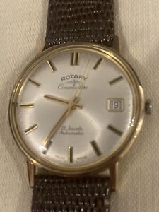 Vintage Rotary Commodore 9-karatowy złoty zegarek, działa, ale potrzebuje usługi