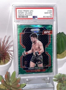 2022 Panini Prizm UFC Prizms Green Pulsar #105 Henry Cejudo /25 Psa 10 Low Pop - Picture 1 of 7