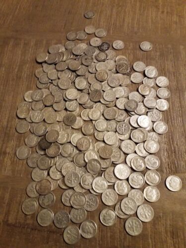 roosevelt dimes silver us coins lot 250 cions 1946 through 1964