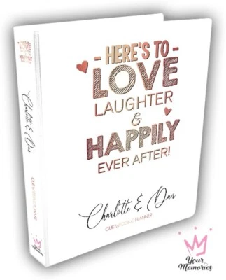 PERSONALISED Bespoke Wedding Planner Organiser Diary / Engagement gift / Happily - image 1 of 4