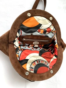 Emilio Pucci Woman Shoulder Bag Black Suede Black Beige Classical W13xD4.3xH10.6 - Picture 1 of 12