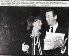 ANTHONY FRANCIOSA & JUDY BALABAN LOVELY PORTRAIT 1962 ORIG VINTAGE PHOTO 316 