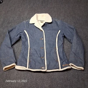 Vintage Billabong Sherpa gefütterte Jeansjacke Damen Größe Large blau Y2K - Bild 1 von 8