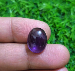 Attractive Purple Amethyst Oval Cabochon 11.50 Crt Loose Gemstone For Jewelry - Picture 1 of 5
