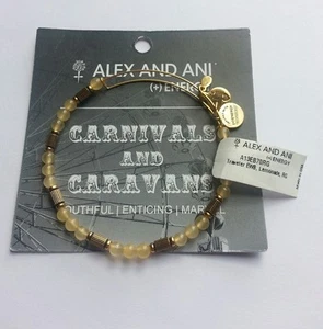 Alex and Ani Lemonade Traveler Carousel Beaded Bangle Bracelet NWT Rare BOX - Picture 1 of 4