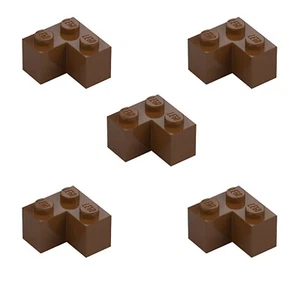 5 New LEGO Reddish Brown 2x2 Corner Bricks 2357 angle end piece building block - Picture 1 of 6