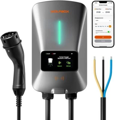 Wolfbox Ev Ladestation Typ 2 7kw 32a 1 Phase Elektro Fahrzeug Ladegerät Wallbox