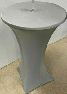 Silver Grey Stretch Table Cover - suitable for cockail Table 70cm Ø x 107cm - Picture 1 of 3
