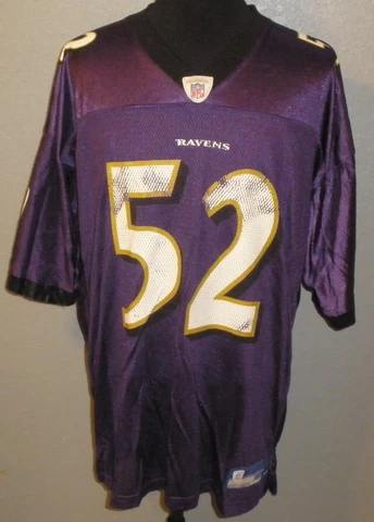 Men's 2XL Reebok Baltimore Ravens Ray Lewis #52 NFL Football Jersey Cover