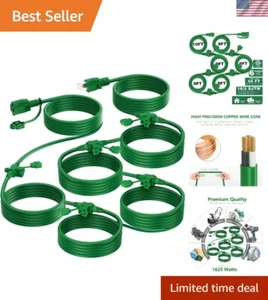 Outdoor 50 FT Extension Cord with 6 Outlet Plugs - Ideal for Event Lighting - Picture 1 of 9