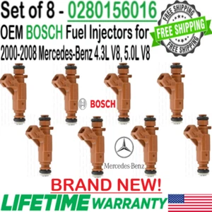Genuine 8Pcs New Bosch Fuel Injectors For 2003-2006 Mercedes-Benz SL500 5.0L V8 - Picture 1 of 10