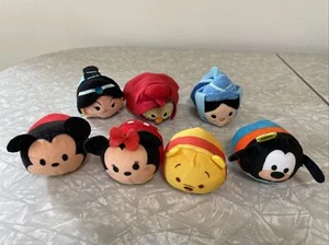 Disney Tsum Tsum 3" Mini Plush Lot of 7. Pooh Bear, Mickey Minnie Owl Jasmine + - Picture 1 of 8