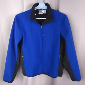 Mens Softshell Jacket L Royal Blue Full Zip Windbreaker Golf Active Multi Season - Picture 1 of 13